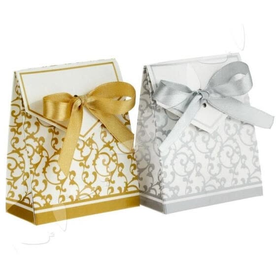 50//100 Pcs Sweet Cake Candy Boxes Bags Anniversary Party Wedding Favours Gifts