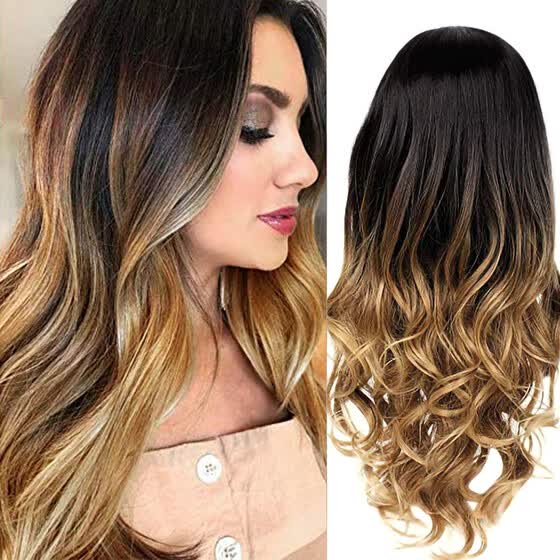 Shop Follure Sexy Gradient Gray Party Wigs Long Curly Hair