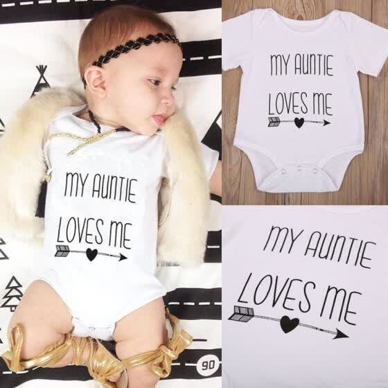 Shop My Auntie Love Me Baby Boy Girls Romper Bodysuit Jumpsuit Cotton Clothes Outfits Online From Best Baby Shoes On Jd Com Global Site Joybuy Com