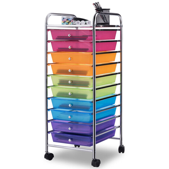Shop 10 Drawer Rolling Storage Cart Organizer Color Online From