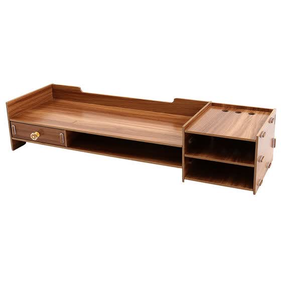 Shop Wooden Monitor Stand Riser Computer Desk Organizer With