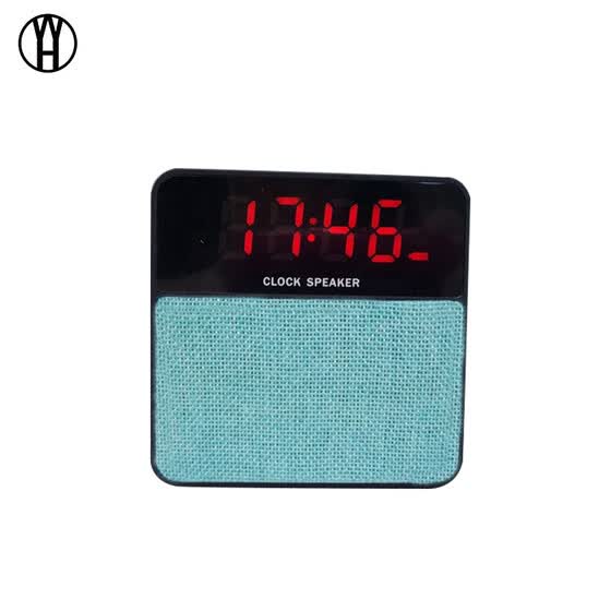 Wh T1 Fabric Wireless Portable Bluetooth Speaker Alarm Clock Wireless Portable Bluetooth Speaker
