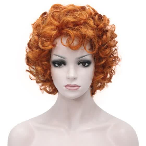 Shop Strongbeauty New Fashion Women Glueless Deep Orange Mix Curly