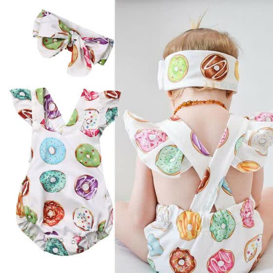 donut romper baby girl