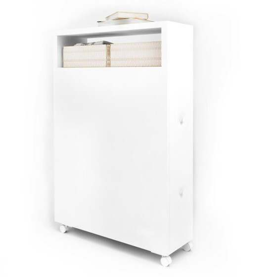 Shop White Wooden Storage Cabinet Organizer With 4 Casters Online