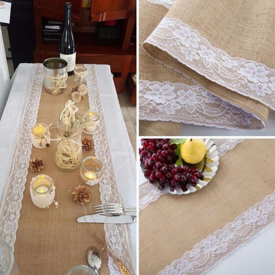 Usa Burlap Hessian Wedding Table Runner Natural Jute Rustic Party Country Decor Linens Textiles Table Runners