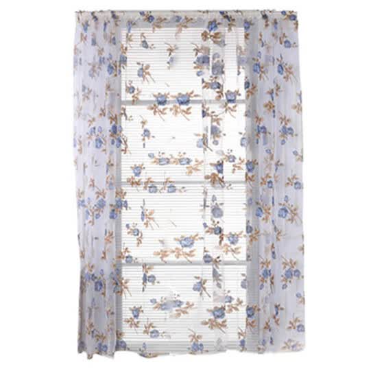 Shop Rose Floral Tulle Clear Window Screening Drape Valances