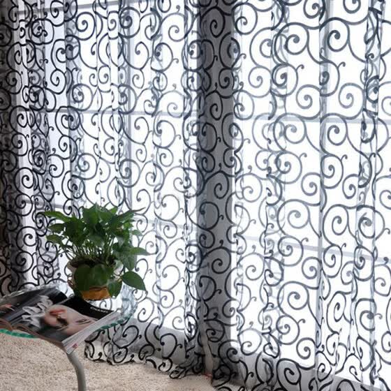 Shop Yarn Window Tulle Curtains Window Voile Curtains For Living