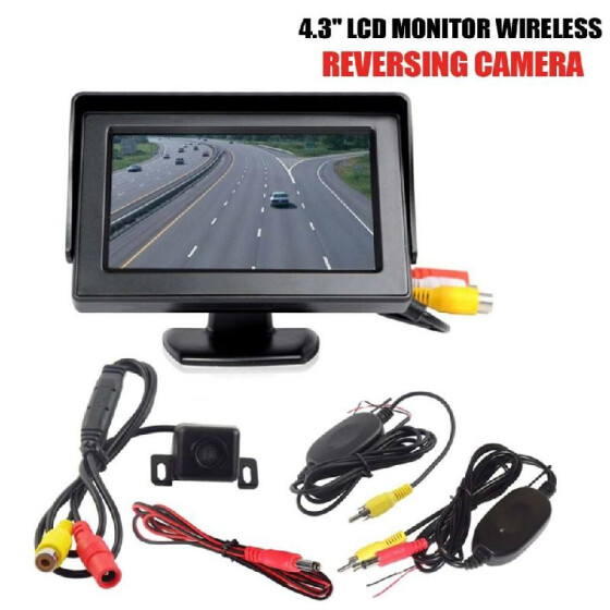 Car Reverse Rear View IR Night Vision HD Camera+4.3"LCD Foldable Display Monitor