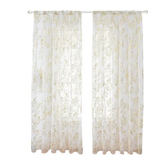 Shop Sheer Curtains Feather Print Window Screen Curtains For