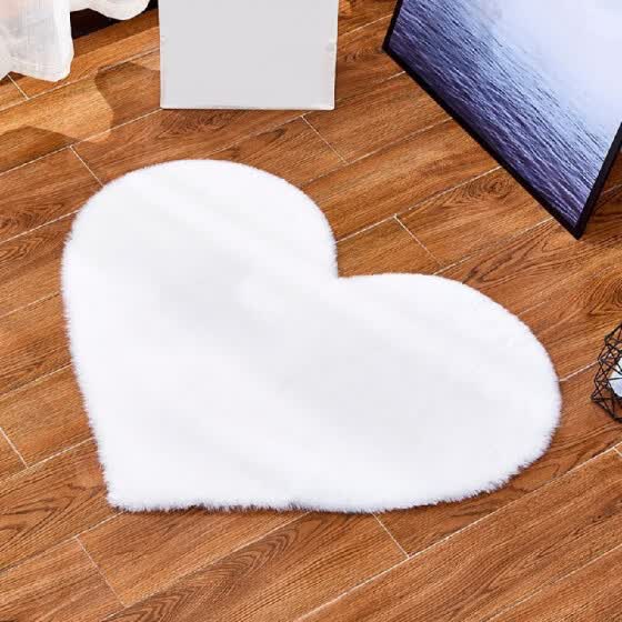 Shop Ultra Soft Heart Shaped Decorative Rug Faux Artificial Rabbit