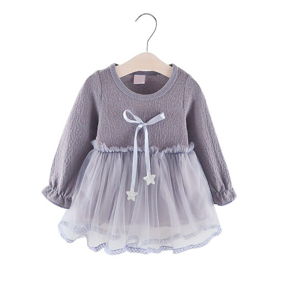 0-36M New Baby Girls Dress Toddler bowknot flower Party Clothes size: