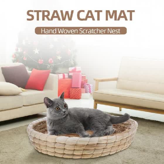 Shop Straw Cat Mat Hand Woven Scratching Nest Pad Cat Straw