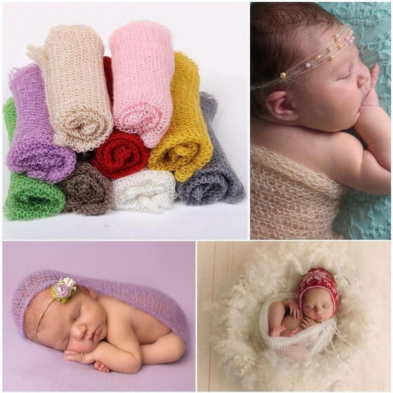 Newborn Baby Stretch Textured Knit Rayon Wrap Cocoon Photo Photography Prop