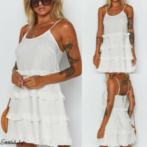 white strappy beach dress