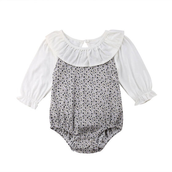 Newborn Infant Baby Kids Girls Floral Long Sleeve Romper Jumpsuit Clothes Outfit