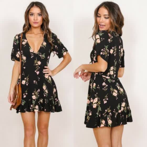 womens floral mini dress