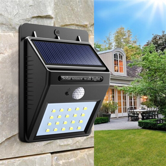 20LED Solar Motion Wall Lamp IP65 Waterproof Energy-Saving Light Outdoor Yard