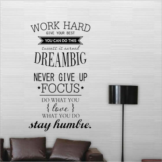 Never Stop Dreaming Wall Stickers Room Quotes Home Decor Diy Art Wall Decal JD