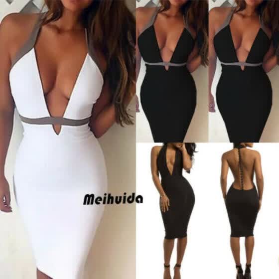 women's bandage bodycon sleeveless evening party cocktail club mini dress