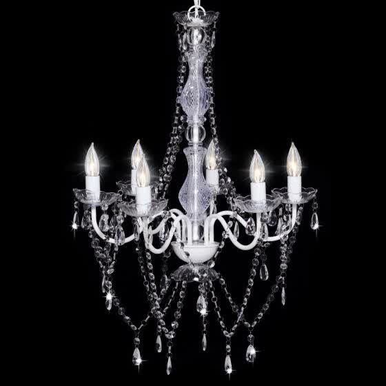 Shop 6 Lights Clear Pendant Crystal Candle Chandeliers Lighting