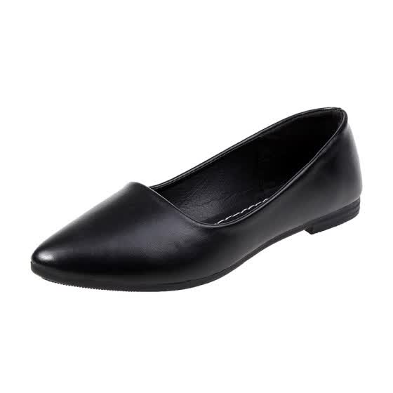 Shop Work Shoes Female 2019 New Black Thick Heel Low Heel Non Slip