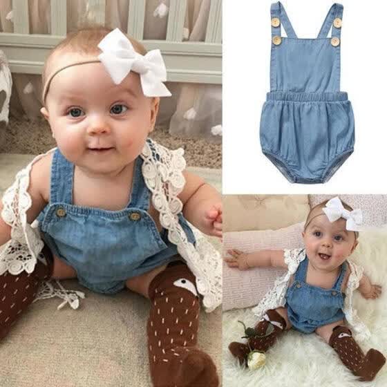 denim overall dress baby girl