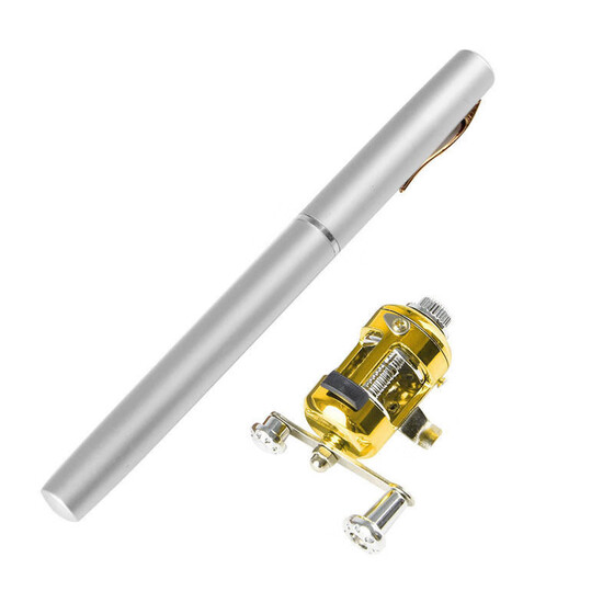 Mini Telescopic Portable Pocket Fish Pen Aluminum Alloy Fishing Rod Pole Reel