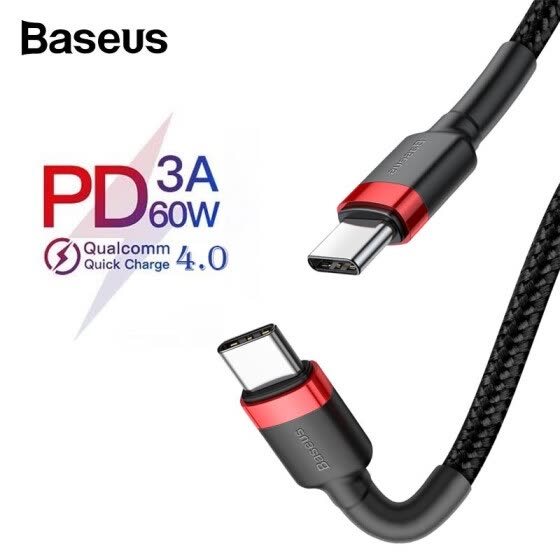 Baseus PD 3.0 60W Type-c To C USB Cable for Huawei Xiaomi QC 4.0 quick Charging Cable for Macbook Support data transmission