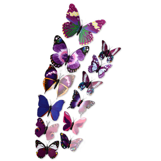 Shop 12pcs 3d Butterfly Wall Decor Stickers For Living Room