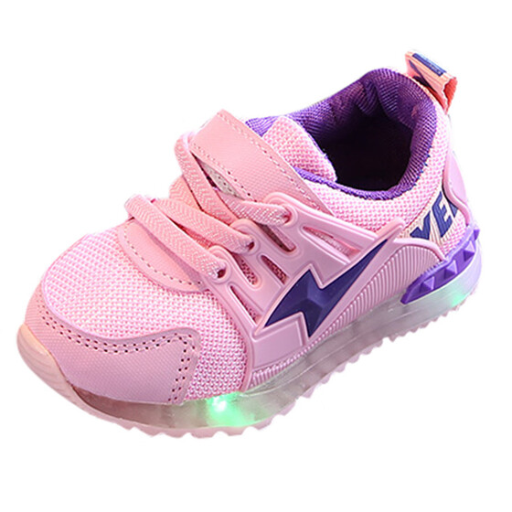 Kids Infant Baby Girls Children Sport Shoes Bling LED Luminous Boots Sneakers