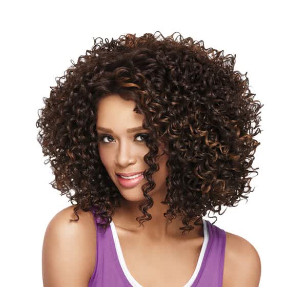 Shop Follure Rose Hair Net Full Curly Wig Mix Colors Bob Wave