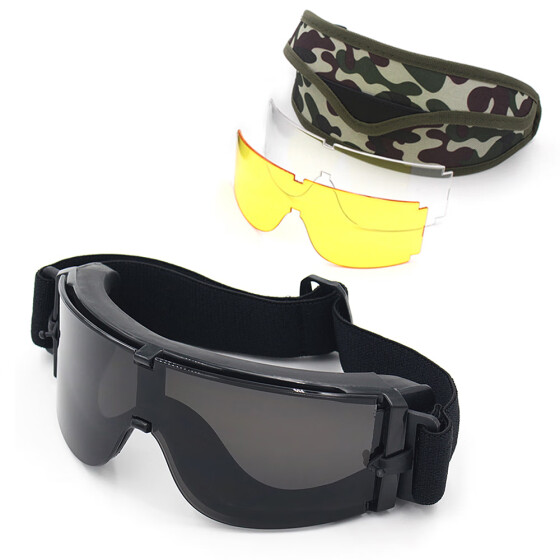 3 lens Tactical UV-400 Protection Protection Shooting Glasses with Elastic Strap