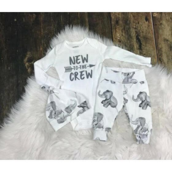 baby boy clothes with elephants on them