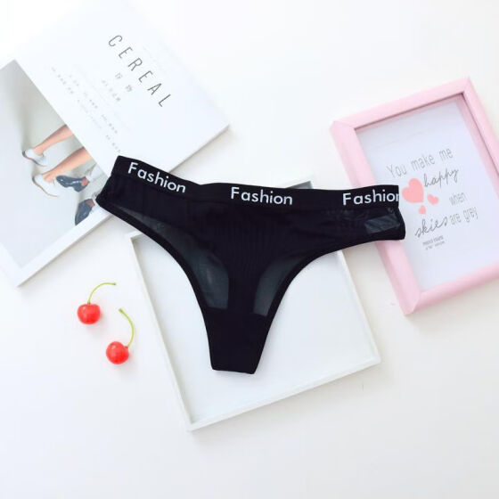 560px x 560px - Shop Fashion Letter Printed Women's Panties Thong G String Low ...