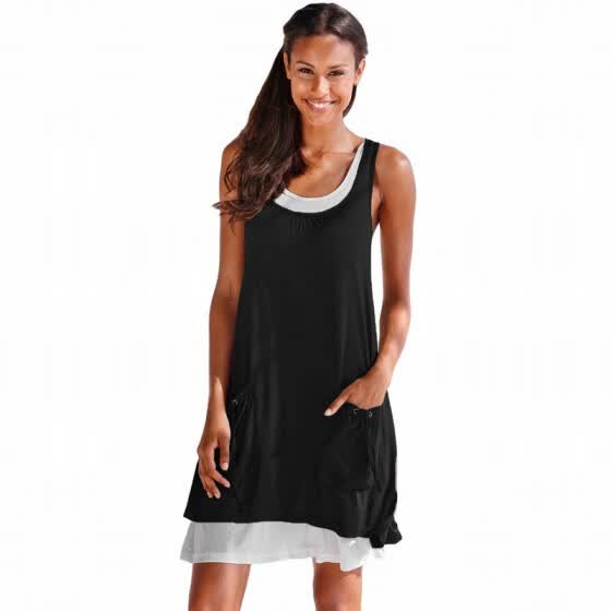 black jersey vest dress