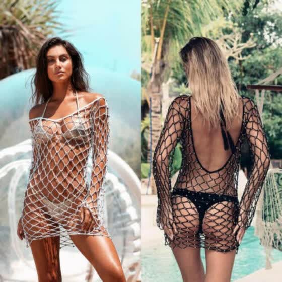 fishnet swimsuit cover up