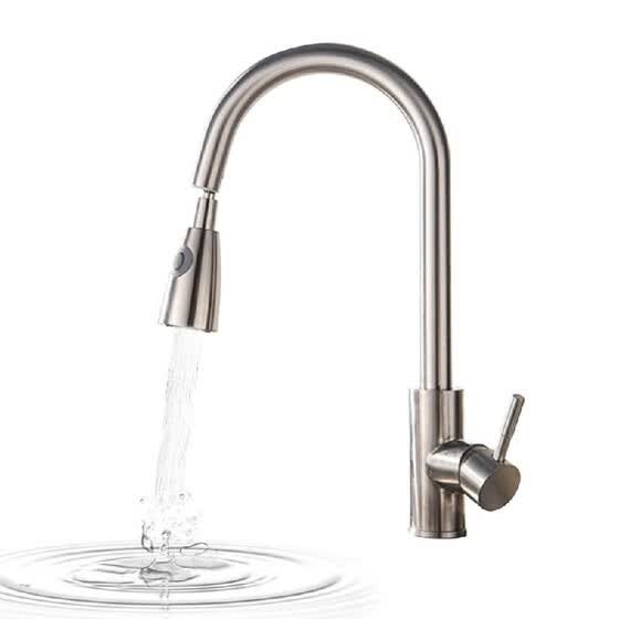 Shop Pull Out Kitchen Faucets With 2 Spray Modes High Arc Bathroom