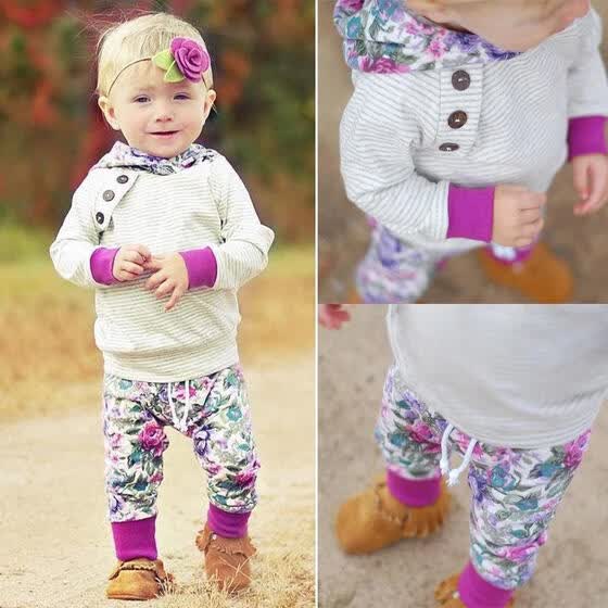 Newborn Baby Kid Boy Girl Hoodie T-shirt Tops Pants Outfits Toddler Clothes Set