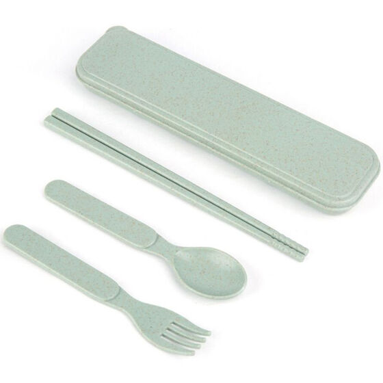 Portable Fork Spoon Camping Picnic Chopstick Wheat Straw Cutlery Kit Tableware