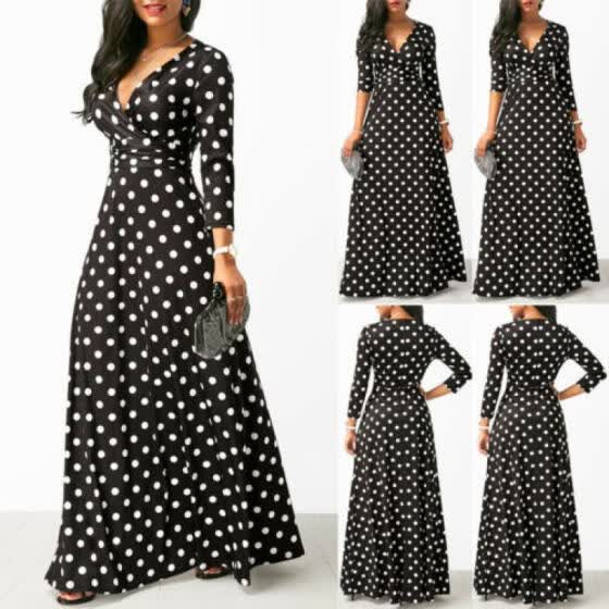 polka dot evening dress