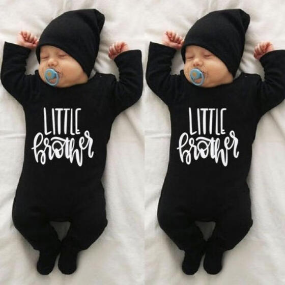 Toddler Kids Baby Letter Boys Hoodie Long Sleeve Romper Jumpsuit Outfits Clothes