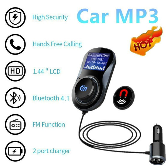 Wireless FM Transmitter Hands-free Car Kit Radio Modulator MP3 LCD USB Charger