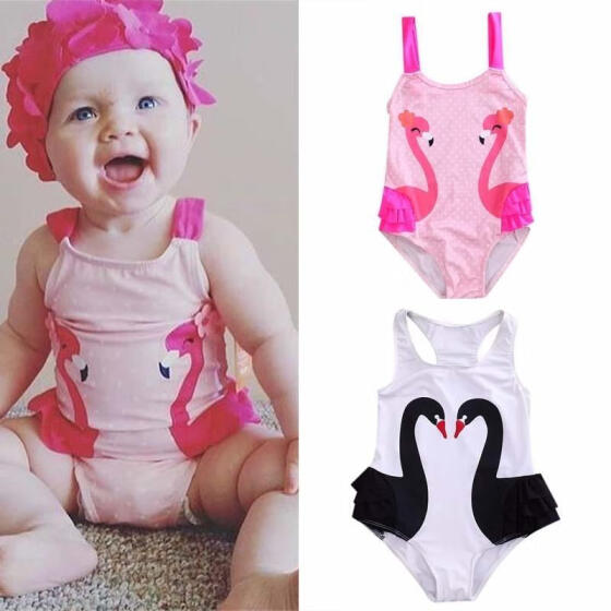 Infant /& Toddler Girls 1 Piece Ruffle Rainbow Stripe Tutu Swimming Suit Swim