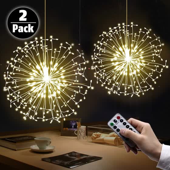 Lamho 2 Pack Fairy String Lights 198 Led Dandelion Firework Lamho 2 Pack Fairy String Lights