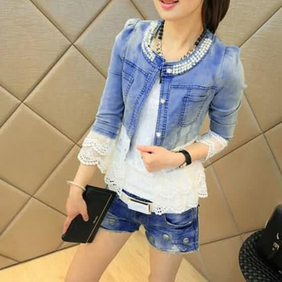 jeans half jacket for ladies