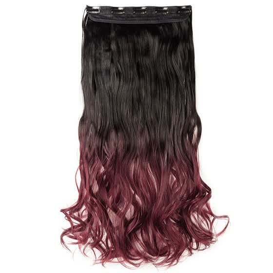 Shop Ombre Synthetic Fiber Clips In On Hair Extension 3 4 Full