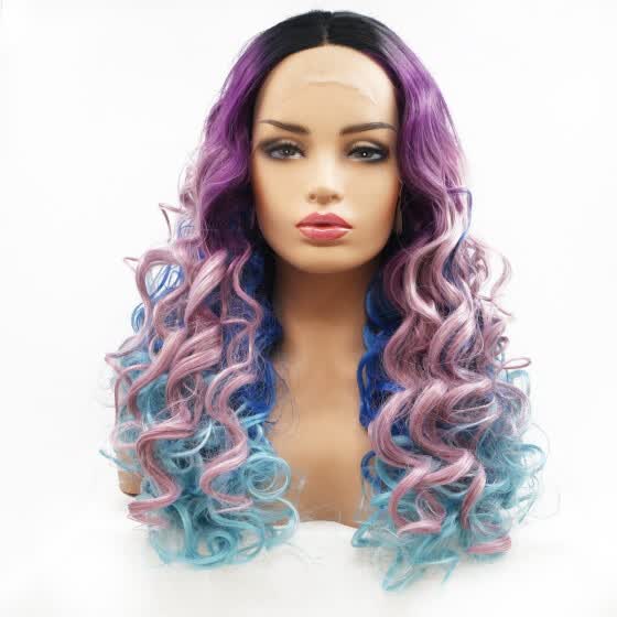 Shop Amazing Star Lace Frontal Wigs Curly Hair Mixed Color Heat