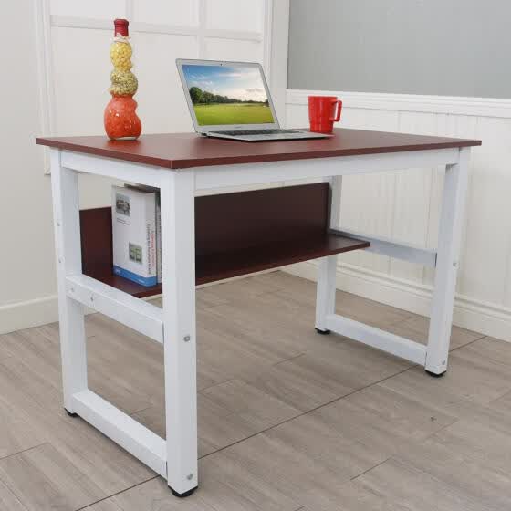 Shop Office Computer Desk With Bookshelf Portable Laptop Table