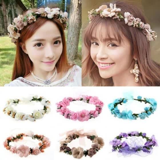 Shop 2017 Beauty Floral Headband Wedding Bridal Bridesmaid Holiday